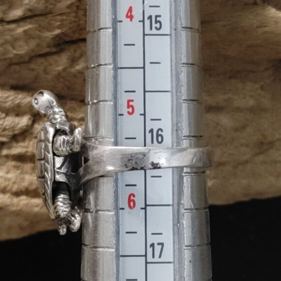 Turtle Tortoise Design Ring Moving Parts Articulated Sterling Silver 925 Nature - Picture 2 of 14